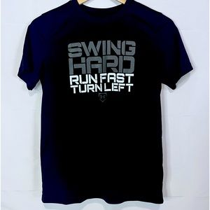 Youth Boys Black 'Swing Hard Run Fast Turn
Left' Tee
Under Armour